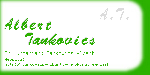 albert tankovics business card